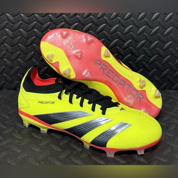 Adidas Predator 24 Pro FG Soccer Cleats Solar Red Yellow Black IG7776 Mens Sizes